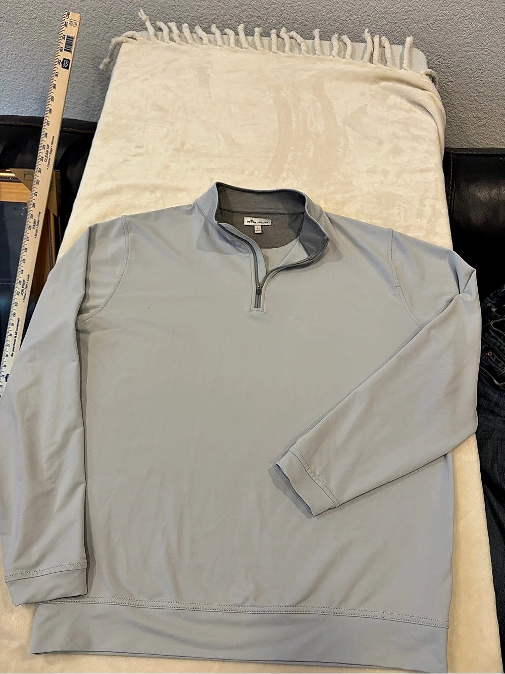 Peter Millar Quarter Zip Pullover in Blue Size Large